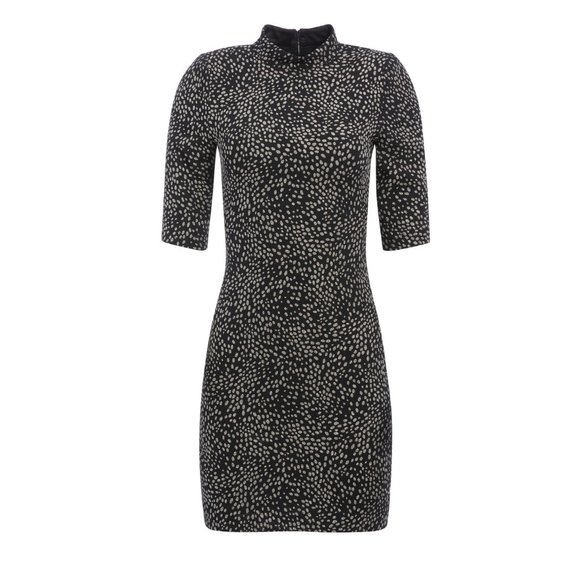 NWT ALICE + OLIVIA INKA METALLIC MOCKNECK MINI DRESS 0 - Picture 8 of 9